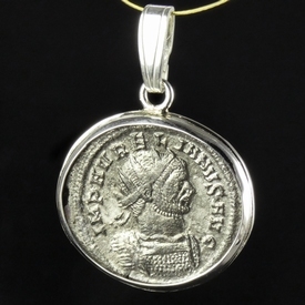 Silver pendant with Roman coin of Aurelianus, rare issue