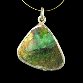 Silver pendant with Roman / Byzantine iridescent glass