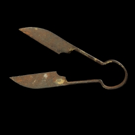 Medieval iron spring scissors / shears