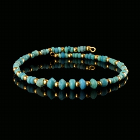 Bracelet with Roman turquoise glass beads