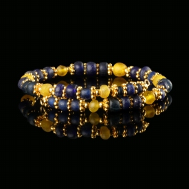 Bracelet with Roman blue and yellow glass beads