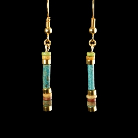 Earrings with Egyptian faience beads