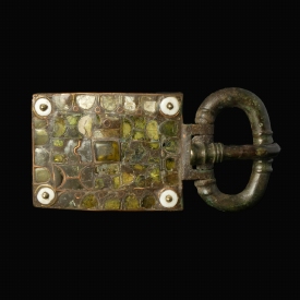 Migration Period, large Visigothic cloisonné belt buckle