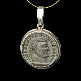 Silver pendant with Roman coin of Constantine I 'the Great'