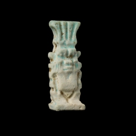 Ancient Egypt, faience Bes amulet