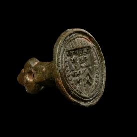 Medieval bronze Heraldic seal stamp