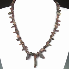 Necklace with Roman purple glass beads