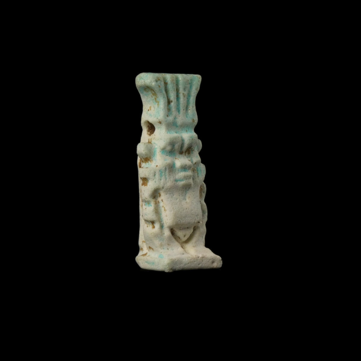 Ancient Egypt, faience Bes amulet