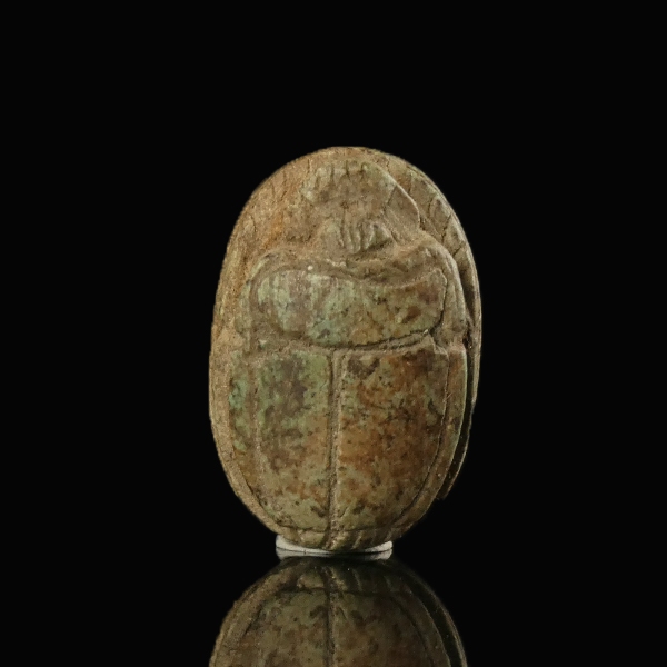 Ancient Egypt, steatite scarab with hieroglyphs IMEN-MERY