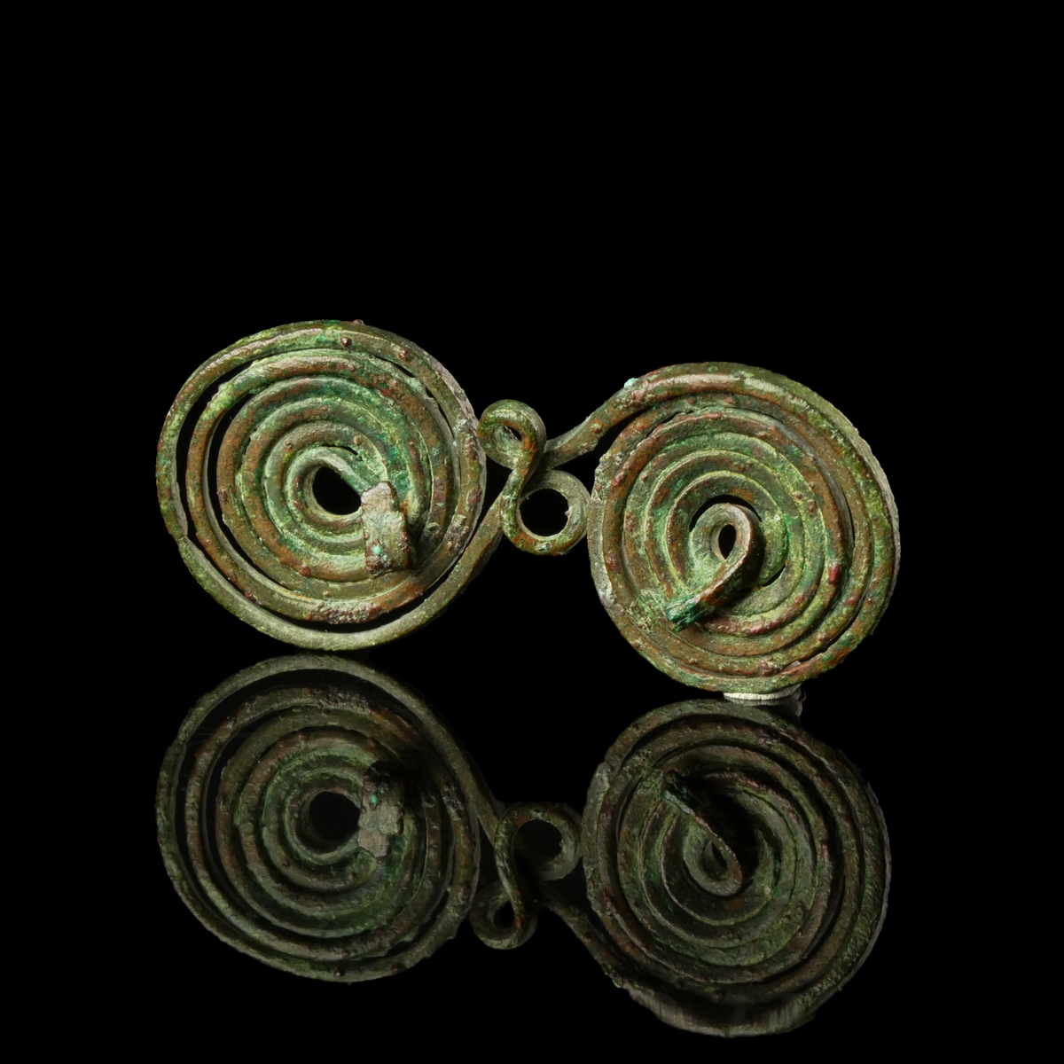 Bronze Age, Hallstatt double Spiral Fibula, miniature size