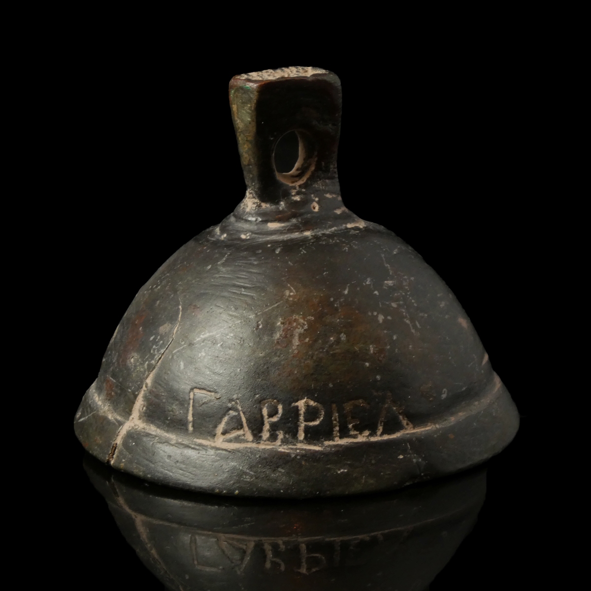 Byzantine bronze early Christian Bell, dedicated to Archangel Gabriel