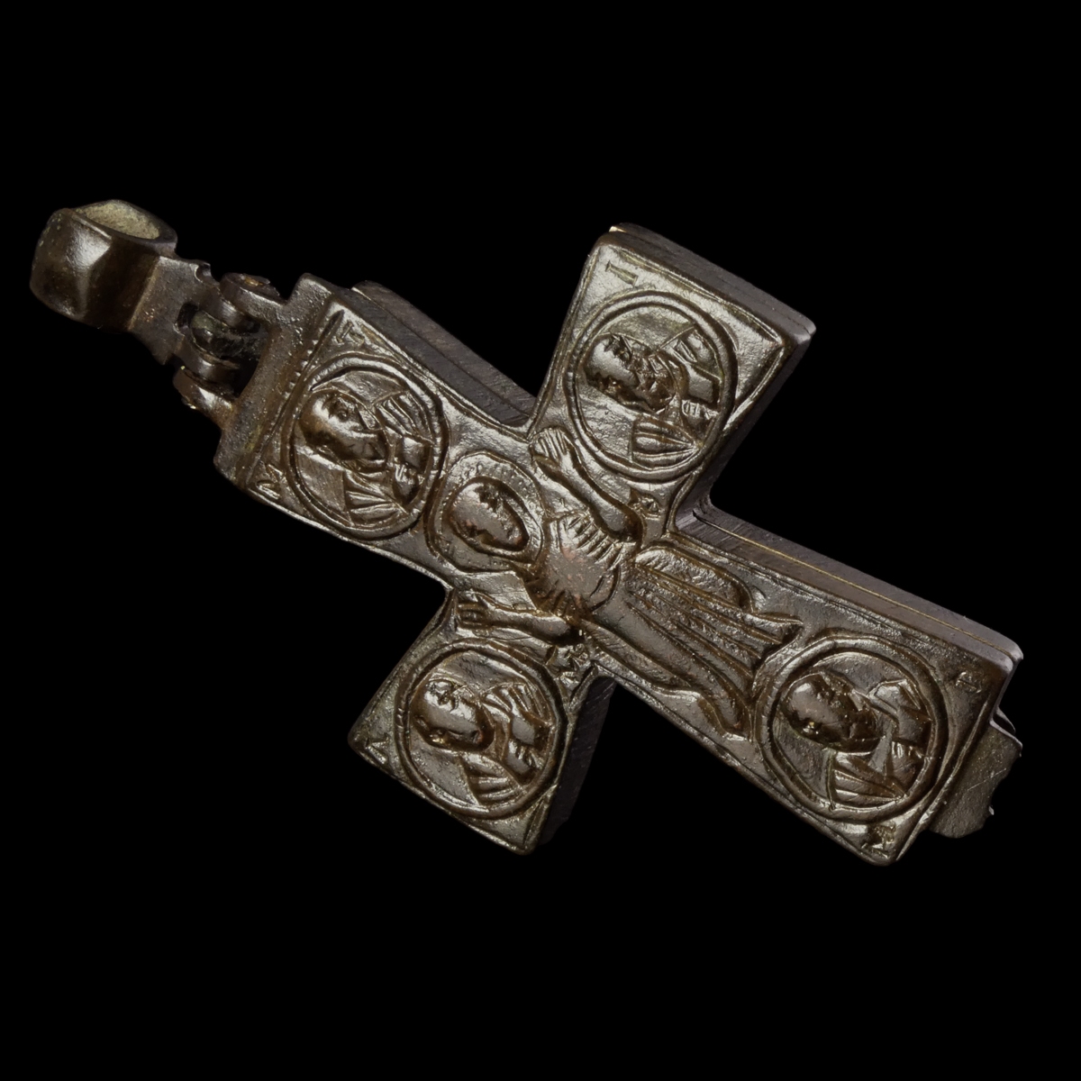 Byzantine bronze Reliquary Cross - Enkolpion