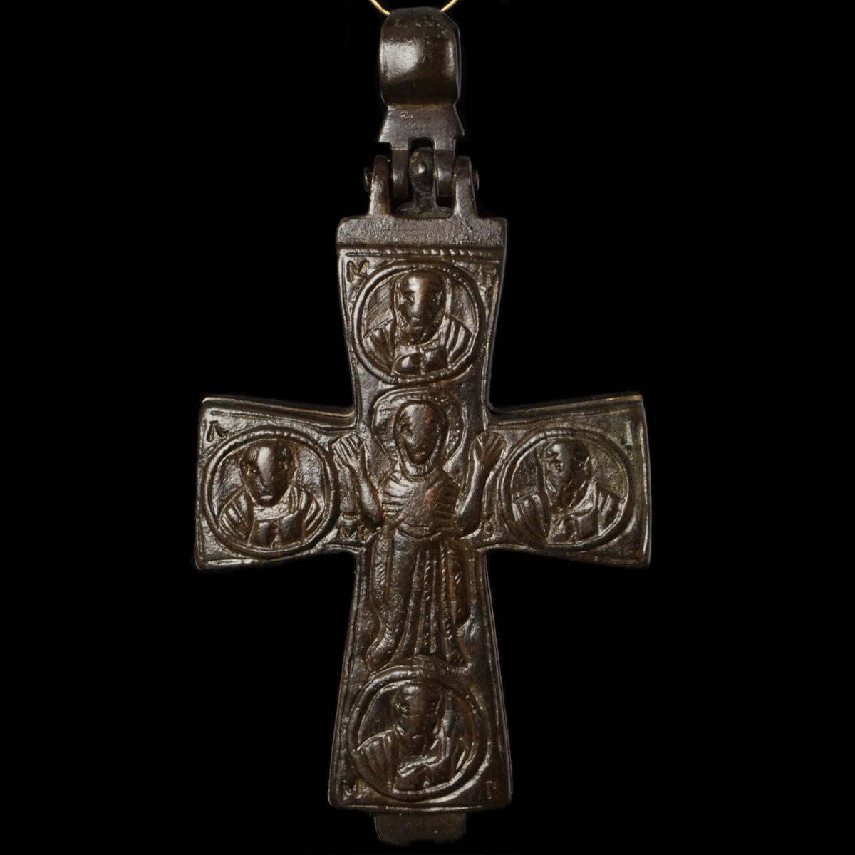 Byzantine bronze Reliquary Cross - Enkolpion