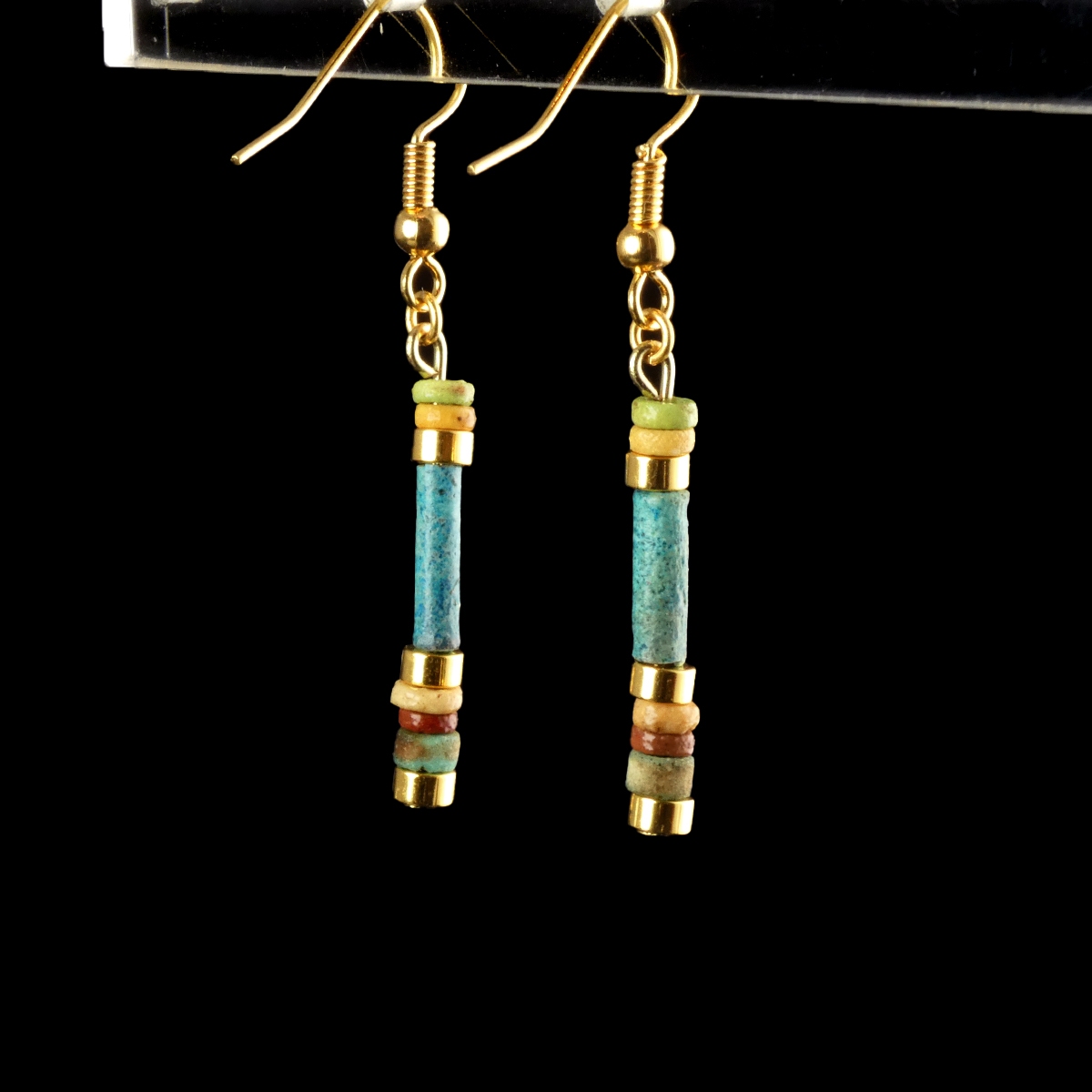 Earrings with Egyptian faience beads