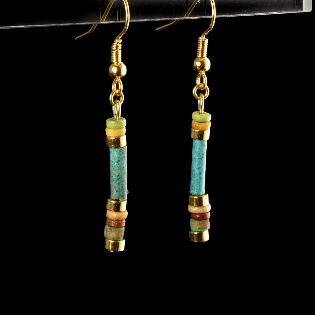 Earrings with Egyptian faience beads