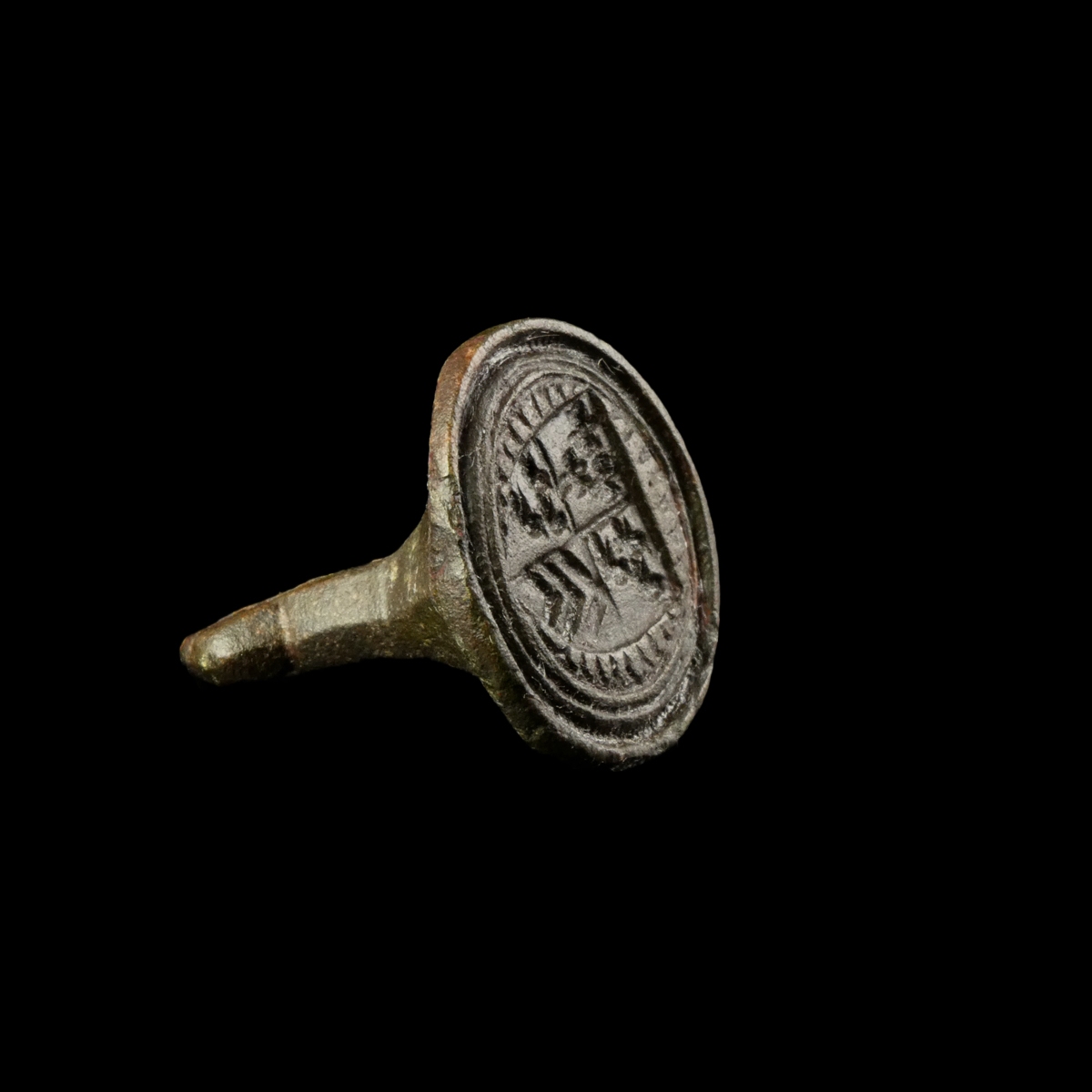 Medieval bronze Heraldic seal stamp