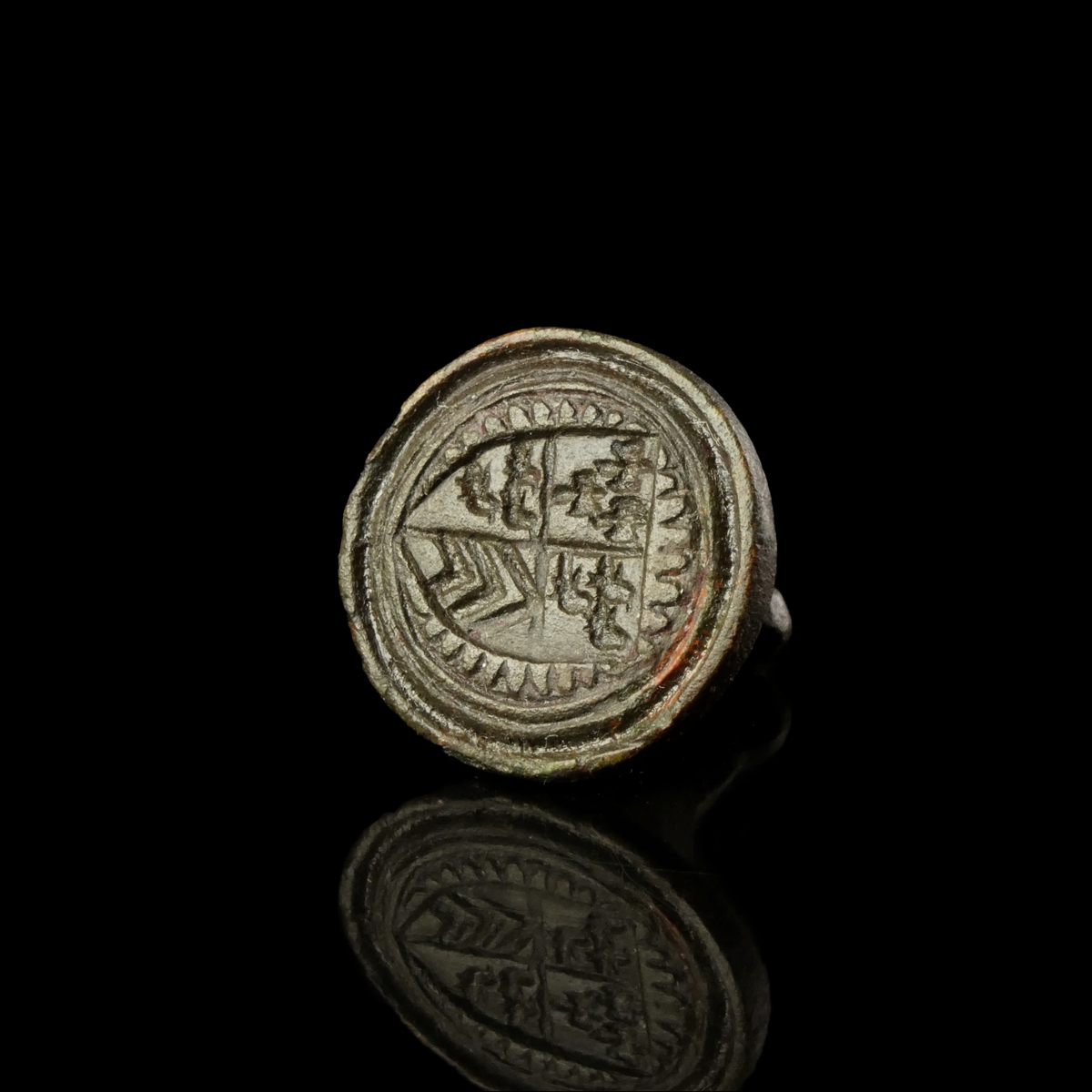 Medieval bronze Heraldic seal stamp