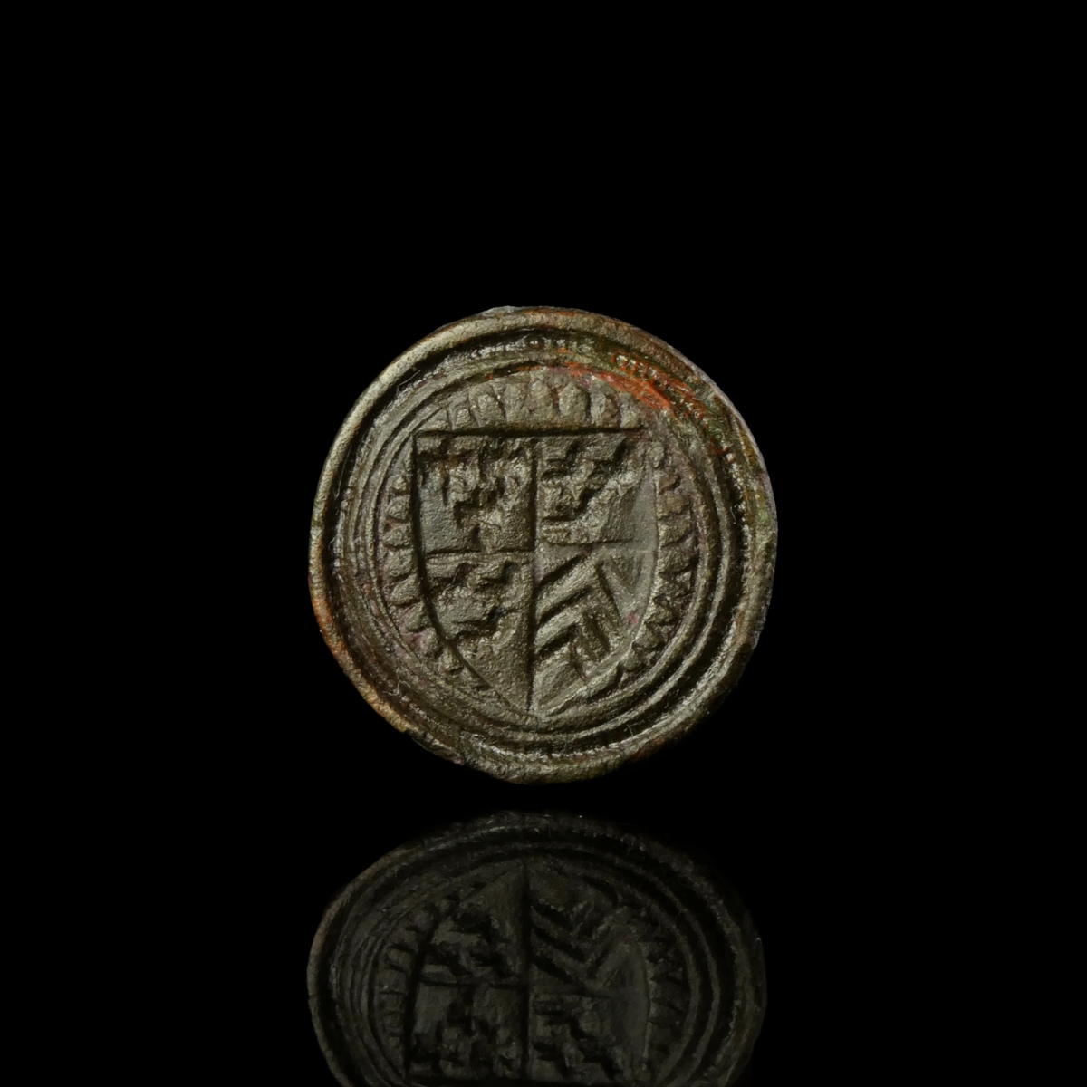 Medieval bronze Heraldic seal stamp