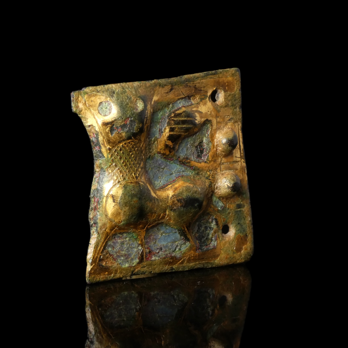 Medieval Limoges buckle plate with Leopard