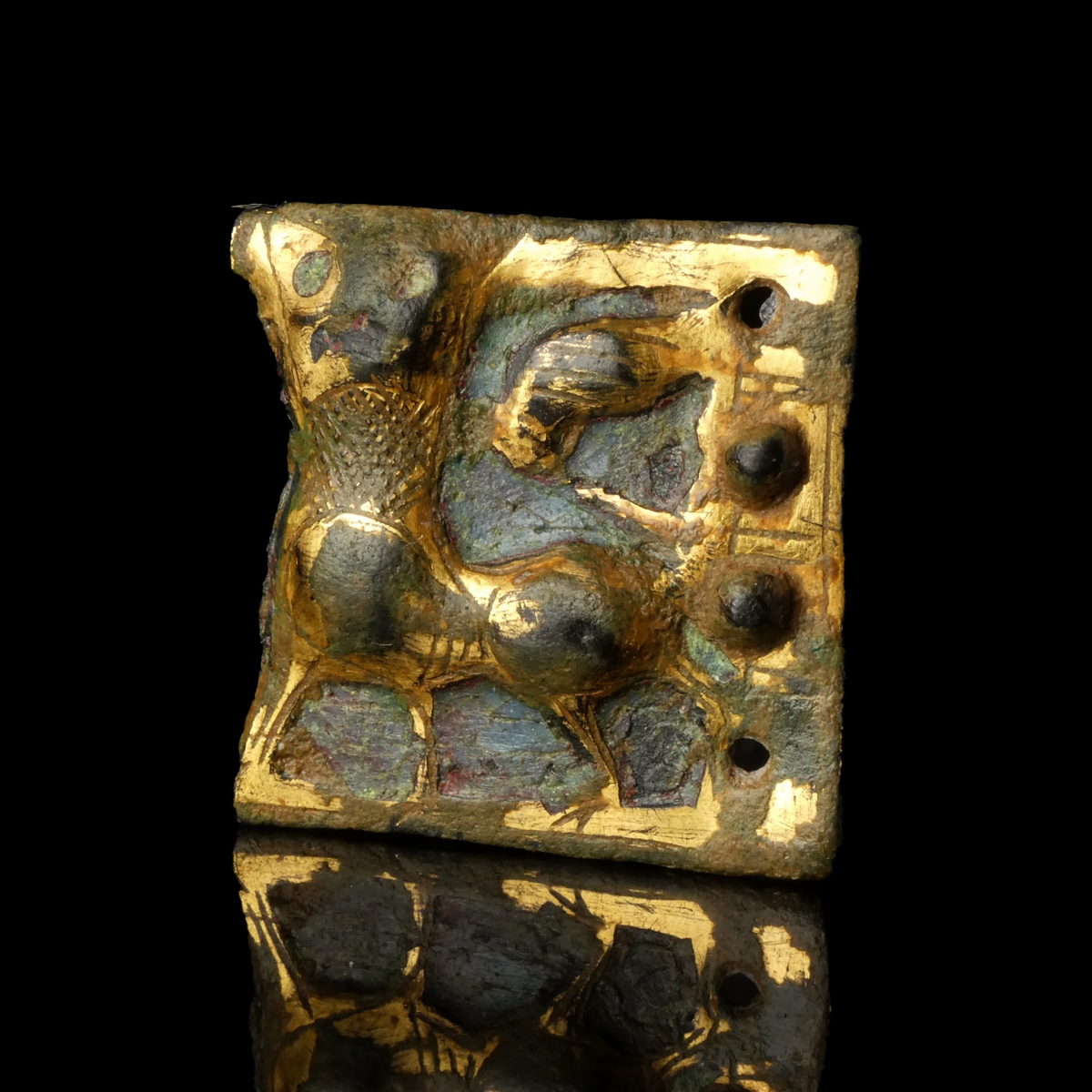 Medieval Limoges buckle plate with Leopard