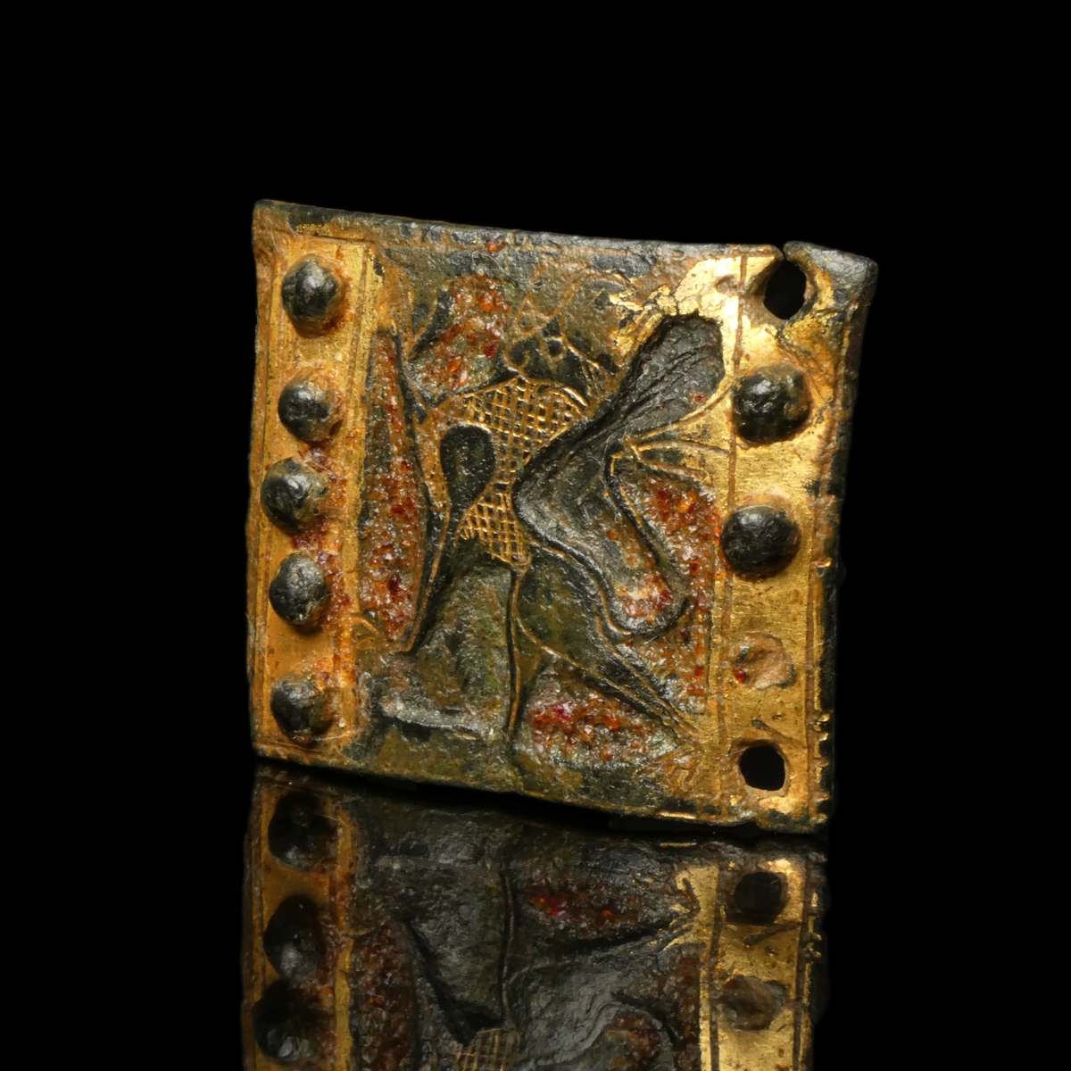 Medieval Limoges buckle plate with Leopard