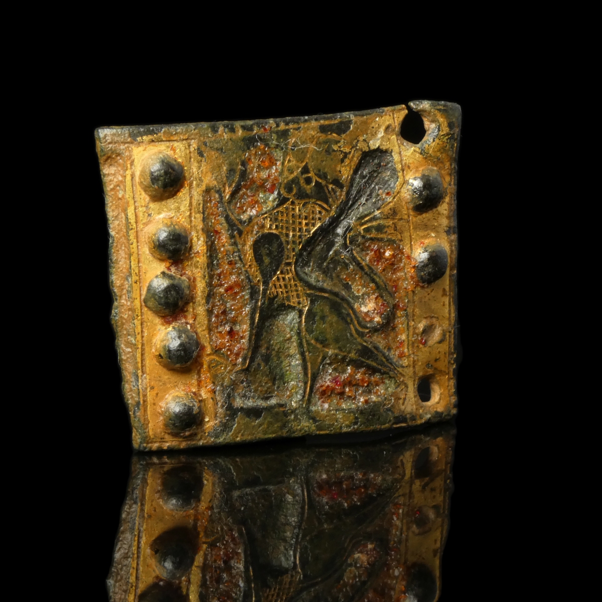 Medieval Limoges buckle plate with Leopard