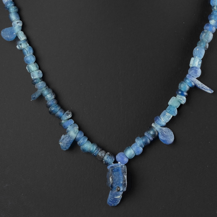 Blue glass orders bead necklace