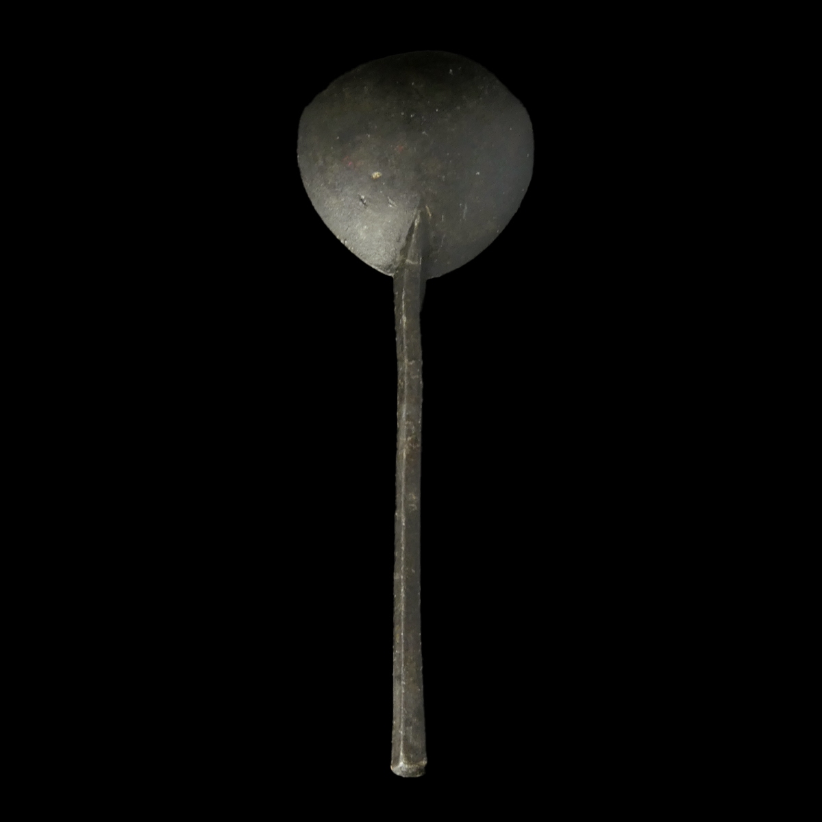 Pewter spoon with Tudor Rose mark and initials D C