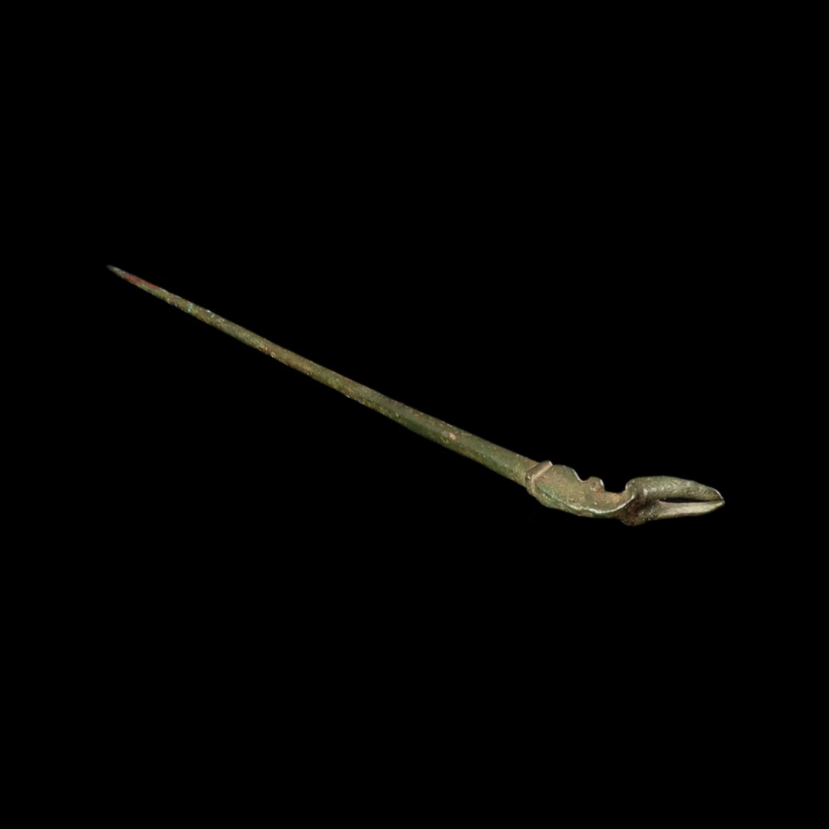 Roman bronze dress pin with hoof terminal