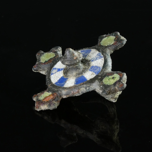 Roman bronze enamelled plate brooch