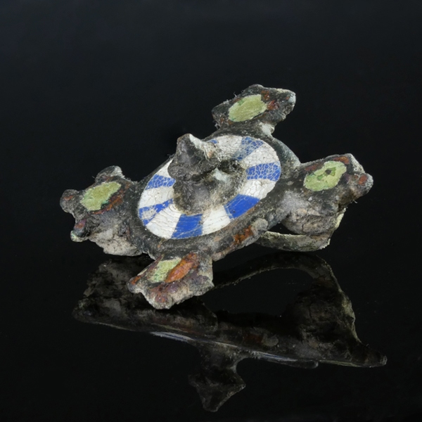 Roman bronze enamelled plate brooch