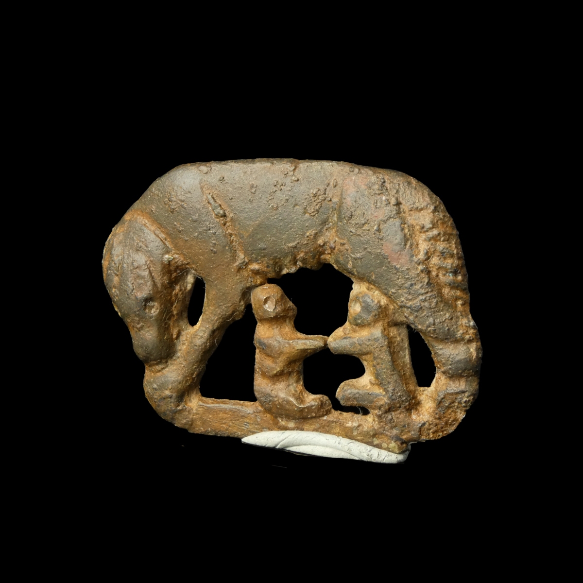 Roman bronze Romulus and Remus fibula