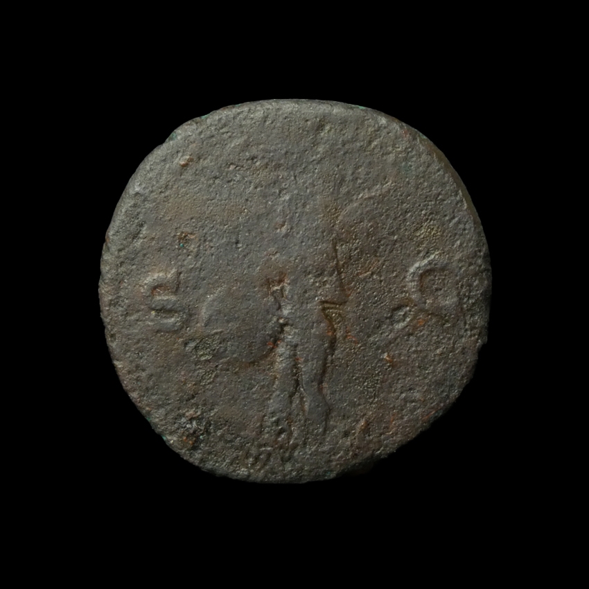 Roman Empire, Nero (54-68 AD), Æ Dupondius, SPQR countermark