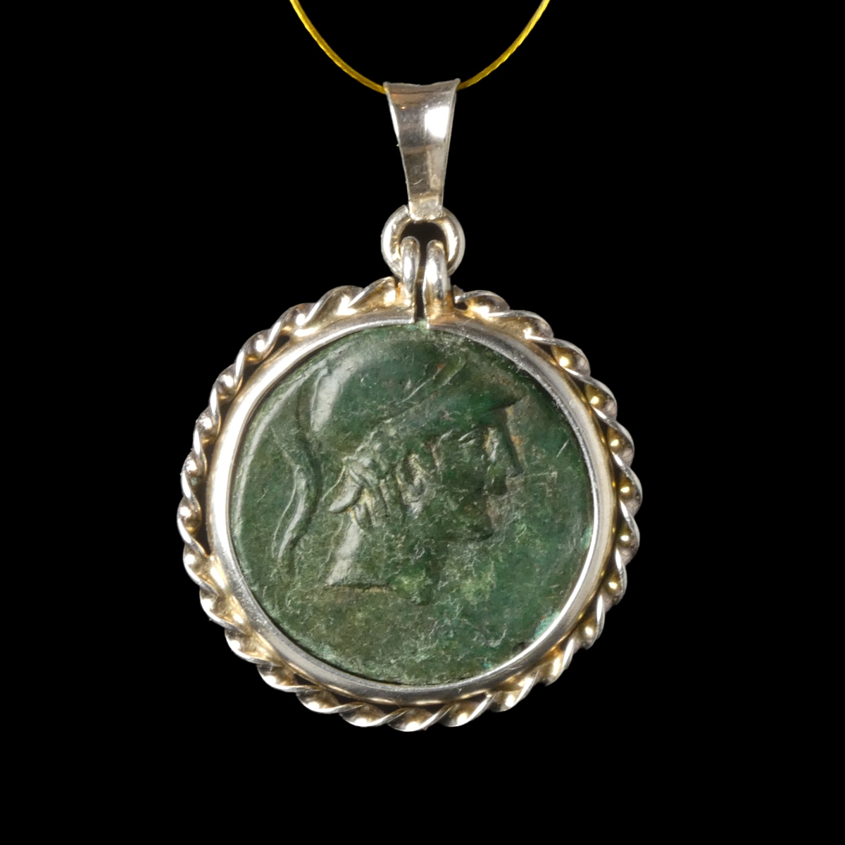 Silver pendant with ancient Amisos coin, Mithradates VI