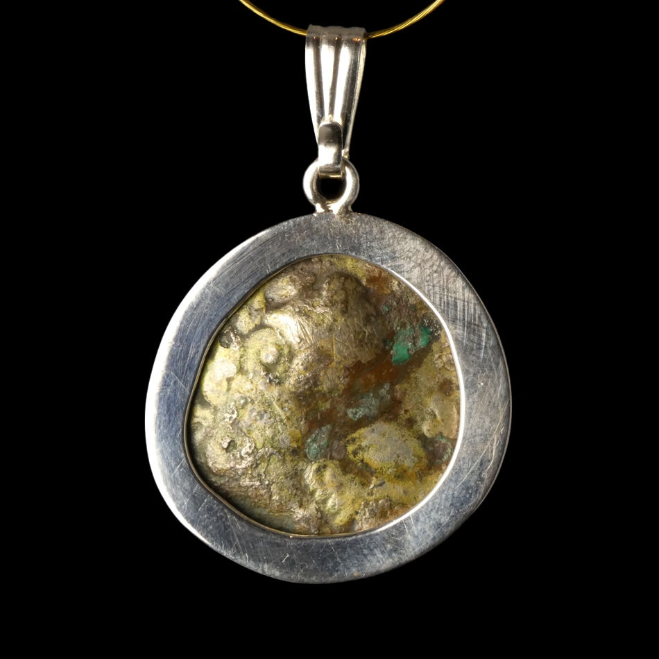 Silver pendant with Celtic coin, Danube Region Tetradrachm