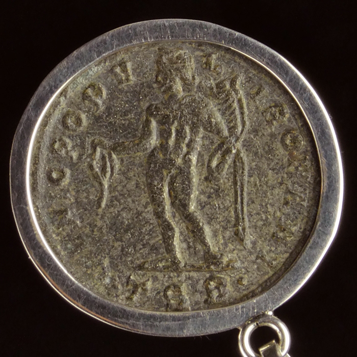 Silver pendant with Roman coin of Diocletianus