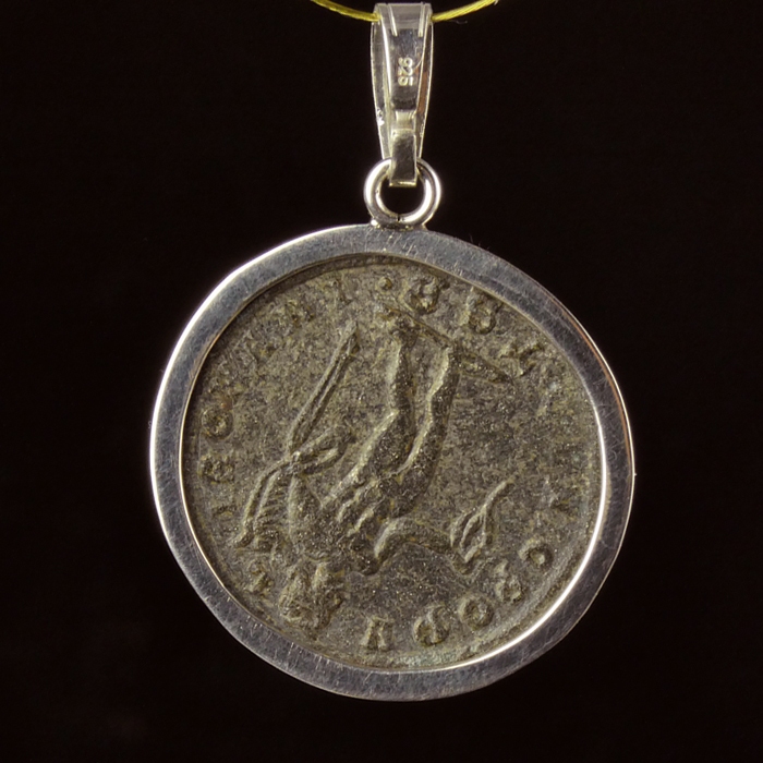 Silver pendant with Roman coin of Diocletianus