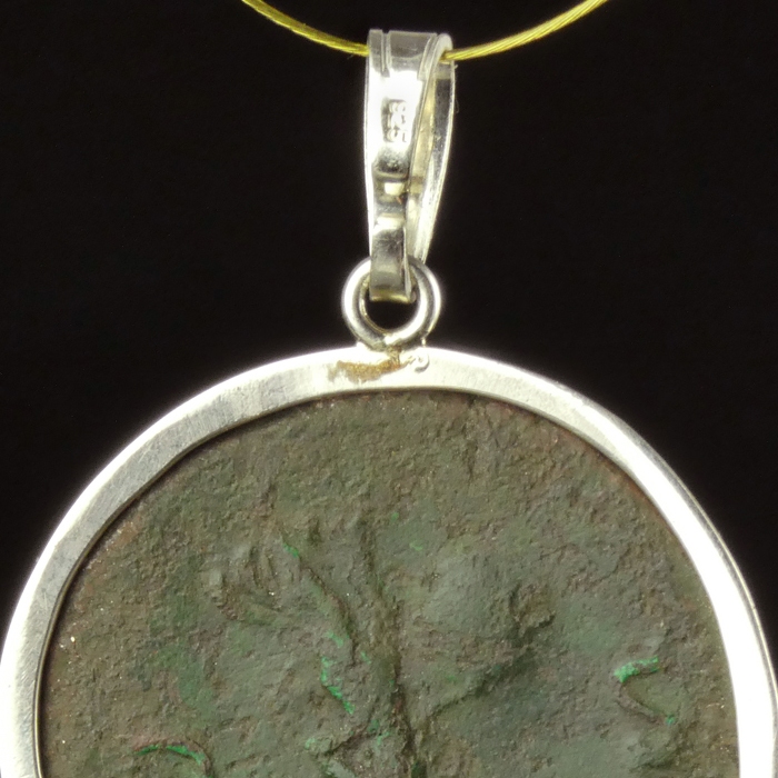 Silver pendant with Roman coin of Nero