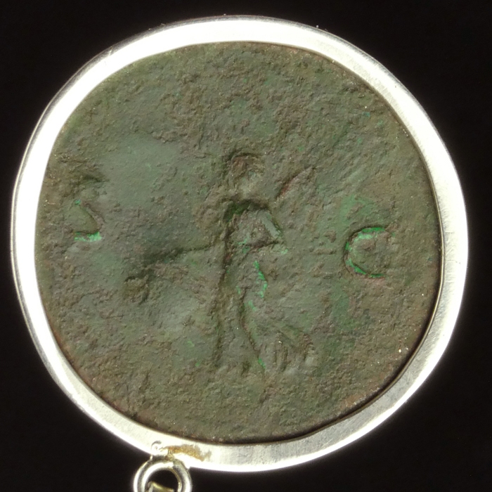 Silver pendant with Roman coin of Nero