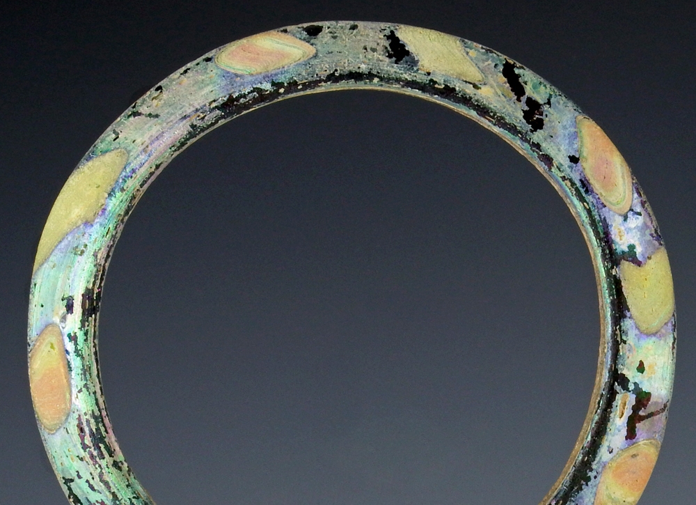 Solid Roman multicoloured glass bracelet / bangle