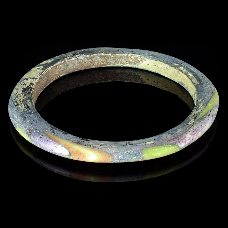 Solid Roman multicoloured glass bracelet / bangle