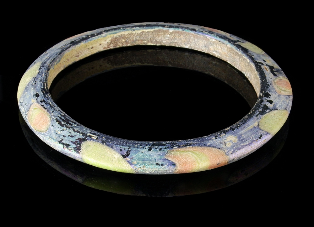 Solid Roman multicoloured glass bracelet / bangle