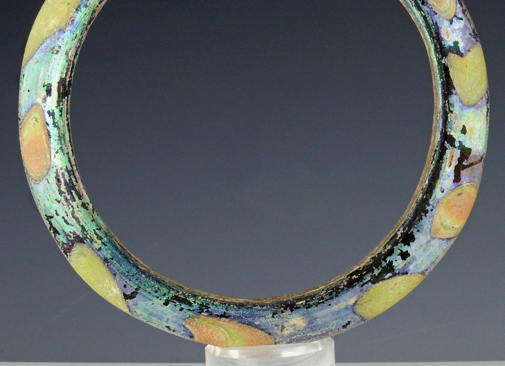 Solid Roman multicoloured glass bracelet / bangle