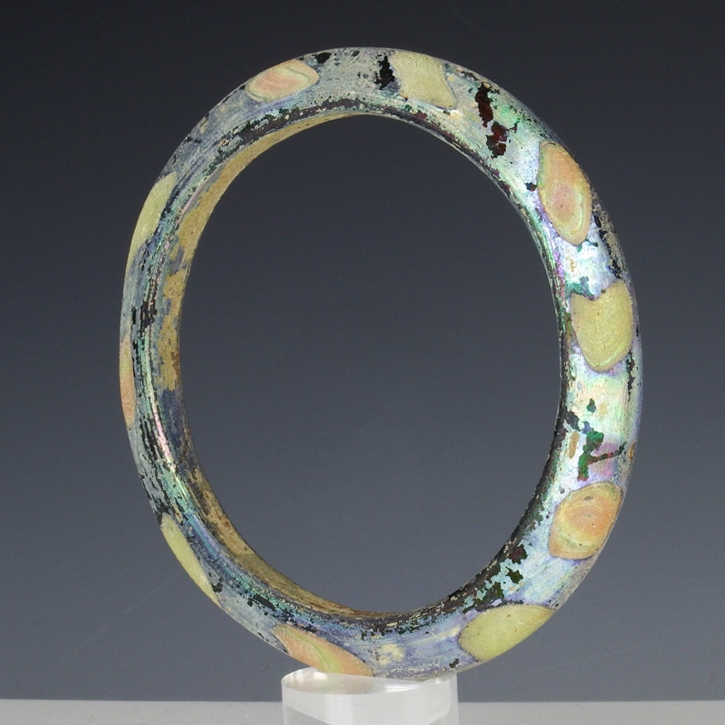 Solid Roman multicoloured glass bracelet / bangle