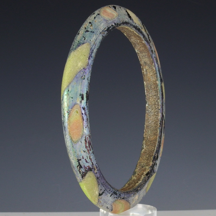Solid Roman multicoloured glass bracelet / bangle