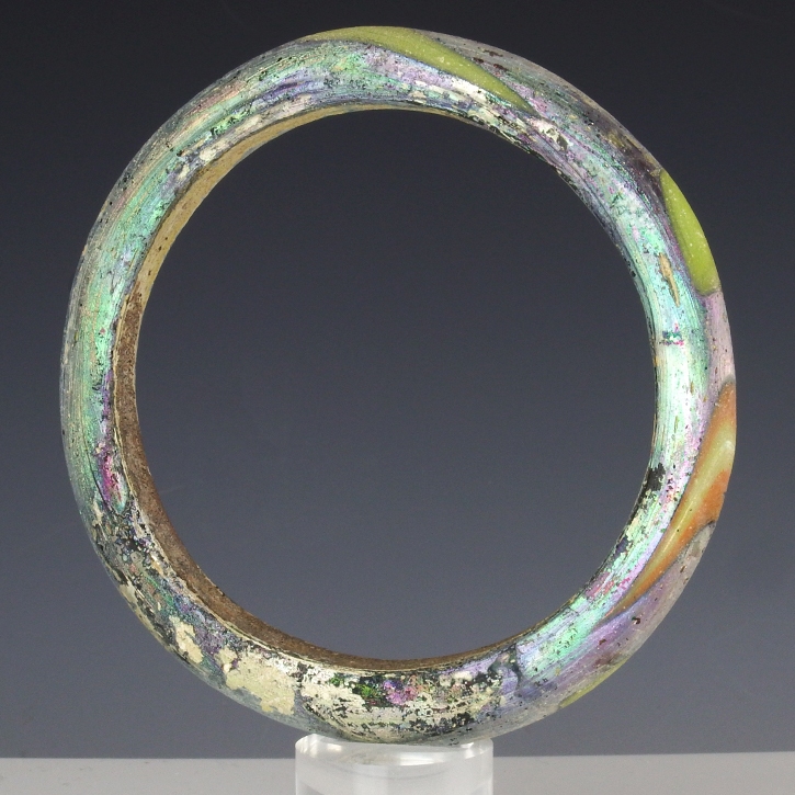 Solid Roman multicoloured glass bracelet / bangle