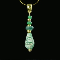 Pendant with Roman green glass beads