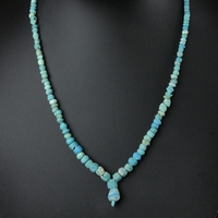 Necklace with Roman turquoise glass beads