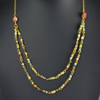 Necklace with Roman multicoloured glass beads