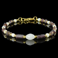 Bracelet with Roman purple and white glass beads